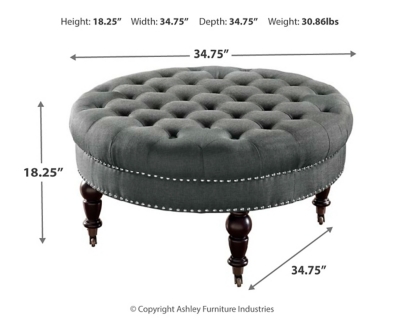 Linon Isabelle Round Tufted Ottoman Ashley Furniture Homestore