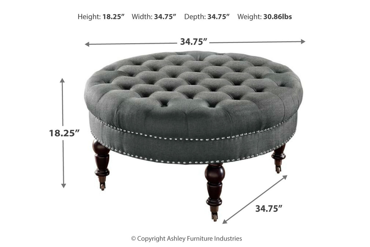 Linon Isabelle Round Tufted Ottoman Ashley Furniture Homestore Linon Isabelle Round Tufted Ottoman Ashley Furniture Homestore