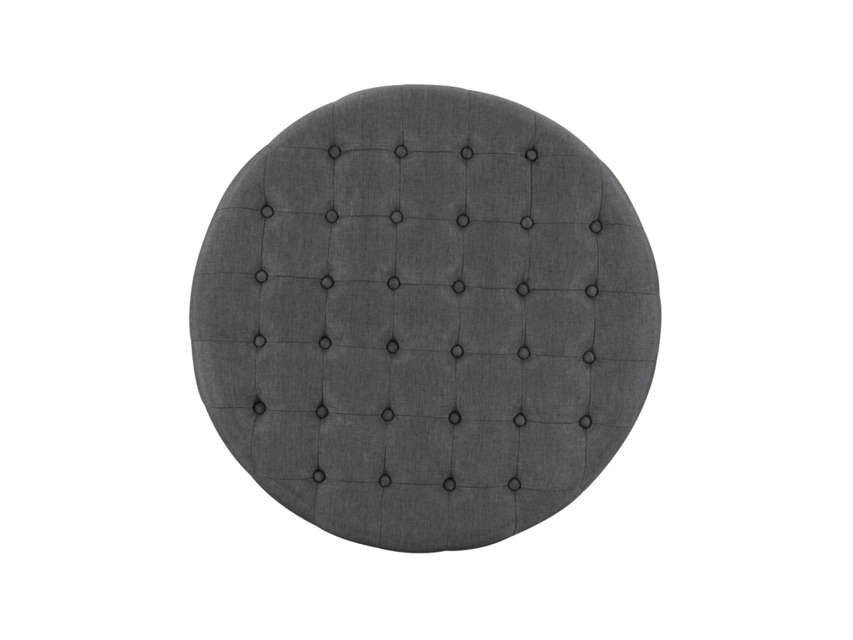Linon Isabelle Round Tufted Ottoman Ashley