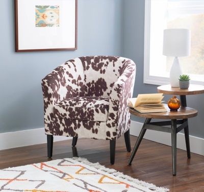 A600000097 Reina Cow Print Accent Chair, Dark Walnut sku A600000097