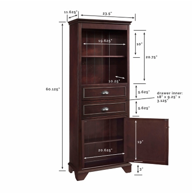 Espresso Tall Shoe Cubbie Cabinet