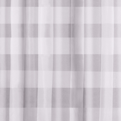 Buffalo Plaid Shower Curtain, Gray/White, large