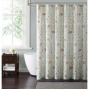 Floral Print Shower Curtain, , rollover