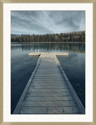 Providence Art Giclee Lake Dock Wall Art, Blue