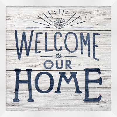 Providence Art Giclee Welcome to Our Home Wall Art, Blue/White