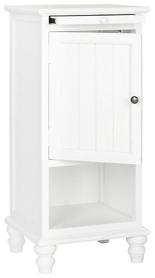 Wooden Storage Cabinet with Pull Out Tray, White, large