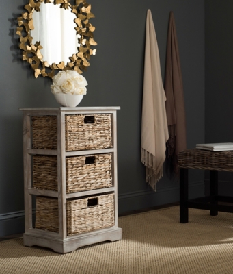 Safavieh Keenan Wicker Basket Storage Cabinet