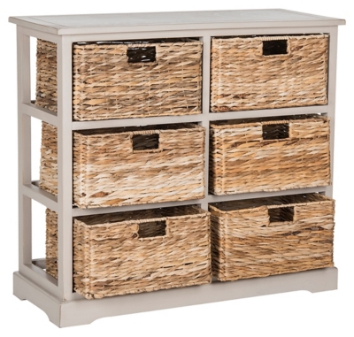 Six Tiered Basket Storage Chest, Vintage Gray, large