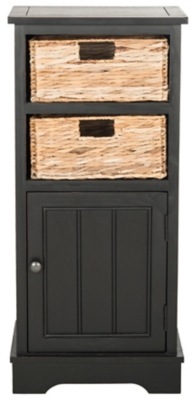 Floor Storage Cabinet, Distressed Black, large