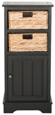 Floor Storage Cabinet, Distressed Black