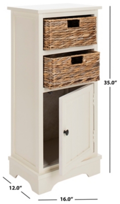 Floor Storage Cabinet, Distressed White, large