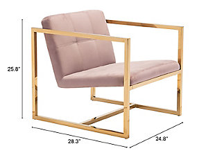 Modern Velvet Accent Chair, Pink, large