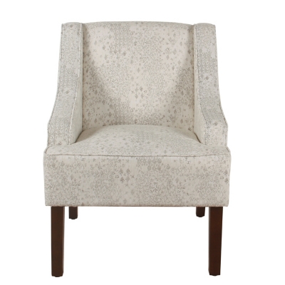 Classic Swoop Arm Accent Chair, Gray/Cream