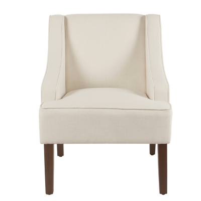 HomePop Classic Swoop Arm Accent Chair, Cream