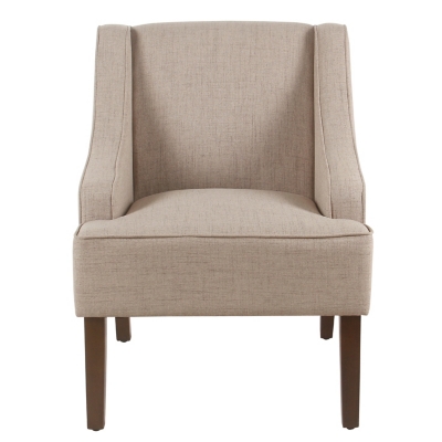 Classic Swoop Arm Accent Chair, Tan, large