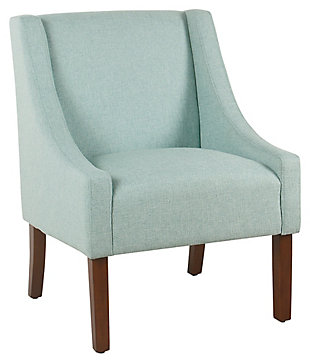 Modern Velvet Swoop Arm Accent Chair, Light Blue, large