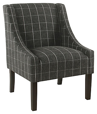 Modern Swoop Arm Accent Chair, Black, large