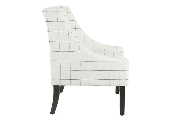 HomePop Modern Swoop Arm Accent Chair Black and White