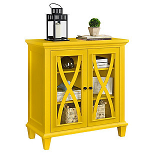 Meira Double Door Accent Cabinet, Yellow, large