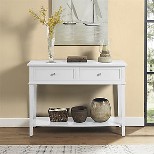 Nia Cottage Hill Console Table, White, rollover