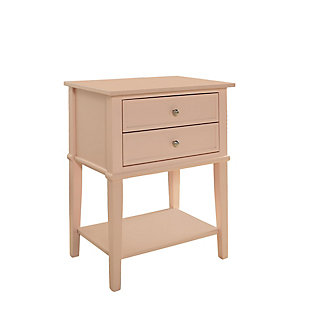 Nia Cottage Hill Accent Table with 2 Drawers, Pink, large