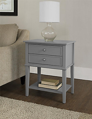 Cottage Hill Cottage Hill Accent Table with 2 Drawers, Gray, rollover