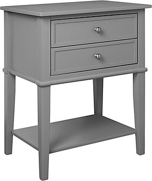 Cottage Hill Cottage Hill Accent Table with 2 Drawers, Gray, large