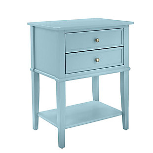 Nia Cottage Hill Accent Table with 2 Drawers, Blue, large