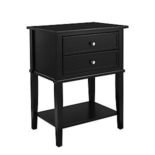 Nia Cottage Hill Accent Table with 2 Drawers, Black, large