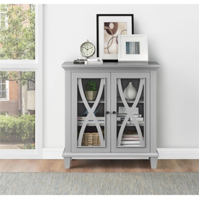 Meira Double Door Accent Cabinet, Gray, rollover