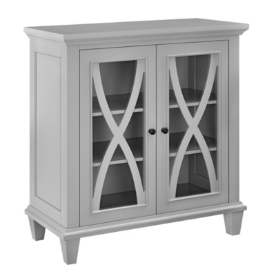 Meira Double Door Accent Cabinet, Gray, large