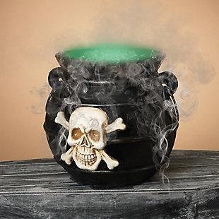 Decorative 14-inch Diameter Color Changing Illuminated Smoking Cauldron, , rollover