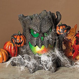 Decorative 12.4-inch Long Electric Resin Smoking Haunted Tree Stump, , rollover