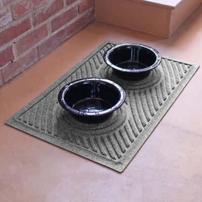 Dog Bowl Aqua Shield Wave Pet Feeding Mat, Medium Gray, large