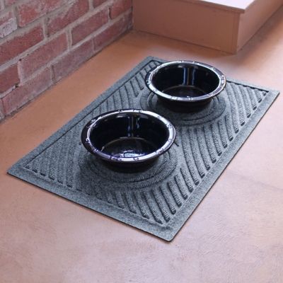 Dog Bowl Aqua Shield Wave Pet Feeding Mat, Bluestone, large