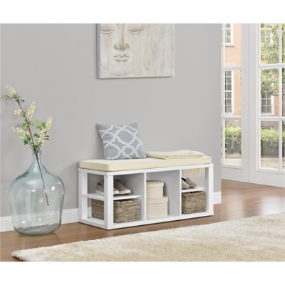 A600000823 Ara Storage Bench, White sku A600000823