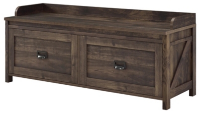 Duver Entryway Storage Bench, Rustic, large