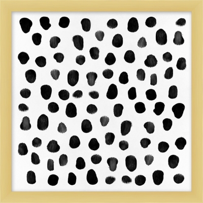 A600000853 Giclee Black Dots Wall Art, Black/Gold/White sku A600000853