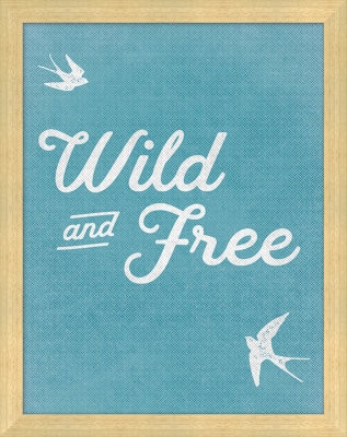 Giclee Wild and Free Wall Art, Blue/White