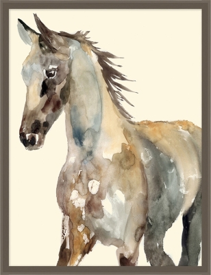 Giclee Watercolor Horse Wall Art, Brown/White