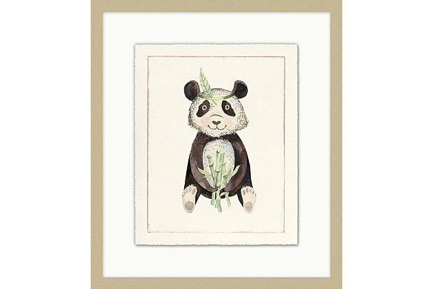 Add some adorable to your walls with this darling image of friendly wildlife. This giclee floats in the frame to showcase the deckled edge.Giclee reproduction | Deckled matte paper/matboard | Wood moulding | Warm silvertone frame | Wired for hanging