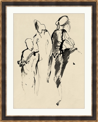Providence Art Giclee Abstract Figures 1 Wall Art, Black/White