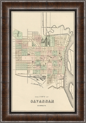 A600000962 Providence Art Giclee Savannah Map Wall Art, Black sku A600000962