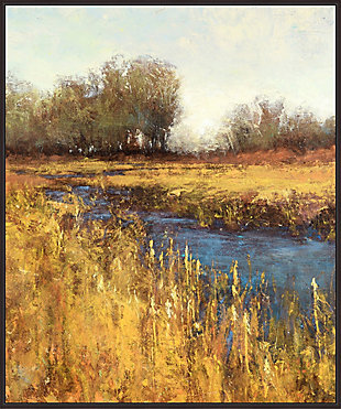 Create a lovely space with this landscape. This impressionistic image is reproduced on a gallery wrapped canvas with artist-applied paint for authentic texture.Giclee reproduction on canvas | Wood stretcher bar | Polystyrene moulding | Espresso floater frame | Hand-applied painted texture | D-ring hanger