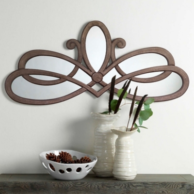 Butterfly-Shaped Mirror, Antique Silver Finish