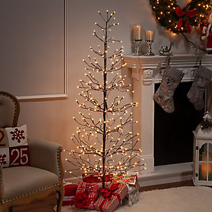 Decorative 6' Snowy Tree With Led Lighting, , rollover