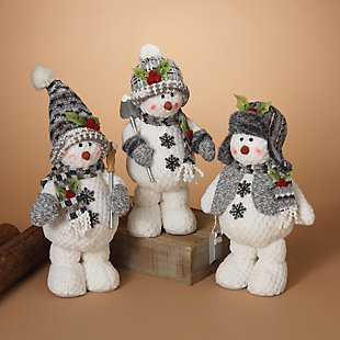 Decorative Plush Standing Snowmen (set Of 3), , rollover