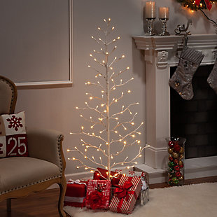 Decorative 5' 2d Tree With White Led Lights, , rollover