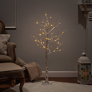 Decorative 4' Birch Tree With Mini Led Lights, , rollover