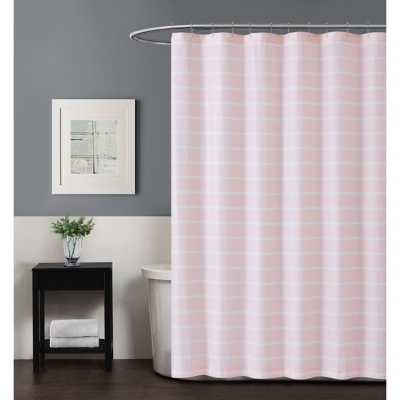 Striped Shower Curtain, White, large